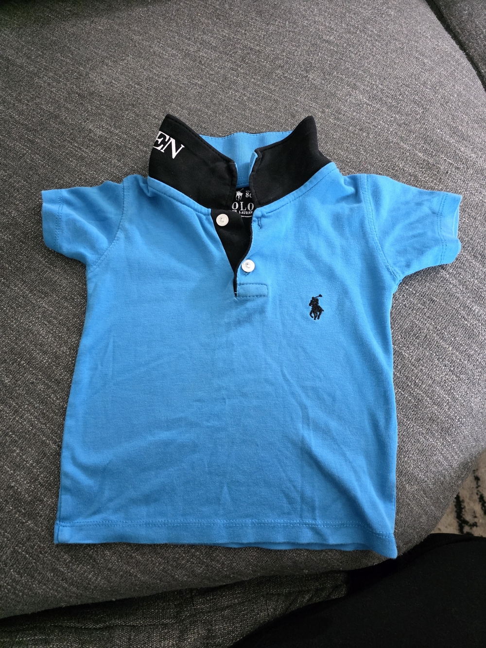 Ralph Lauren Toddler Polo in Turquoise with Black Collar